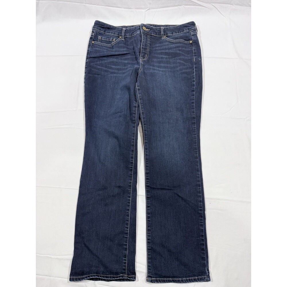 Code Bleu Womens 14P Blue Denim Jeans Chelsea Classic Straight Leg Stretch Waist